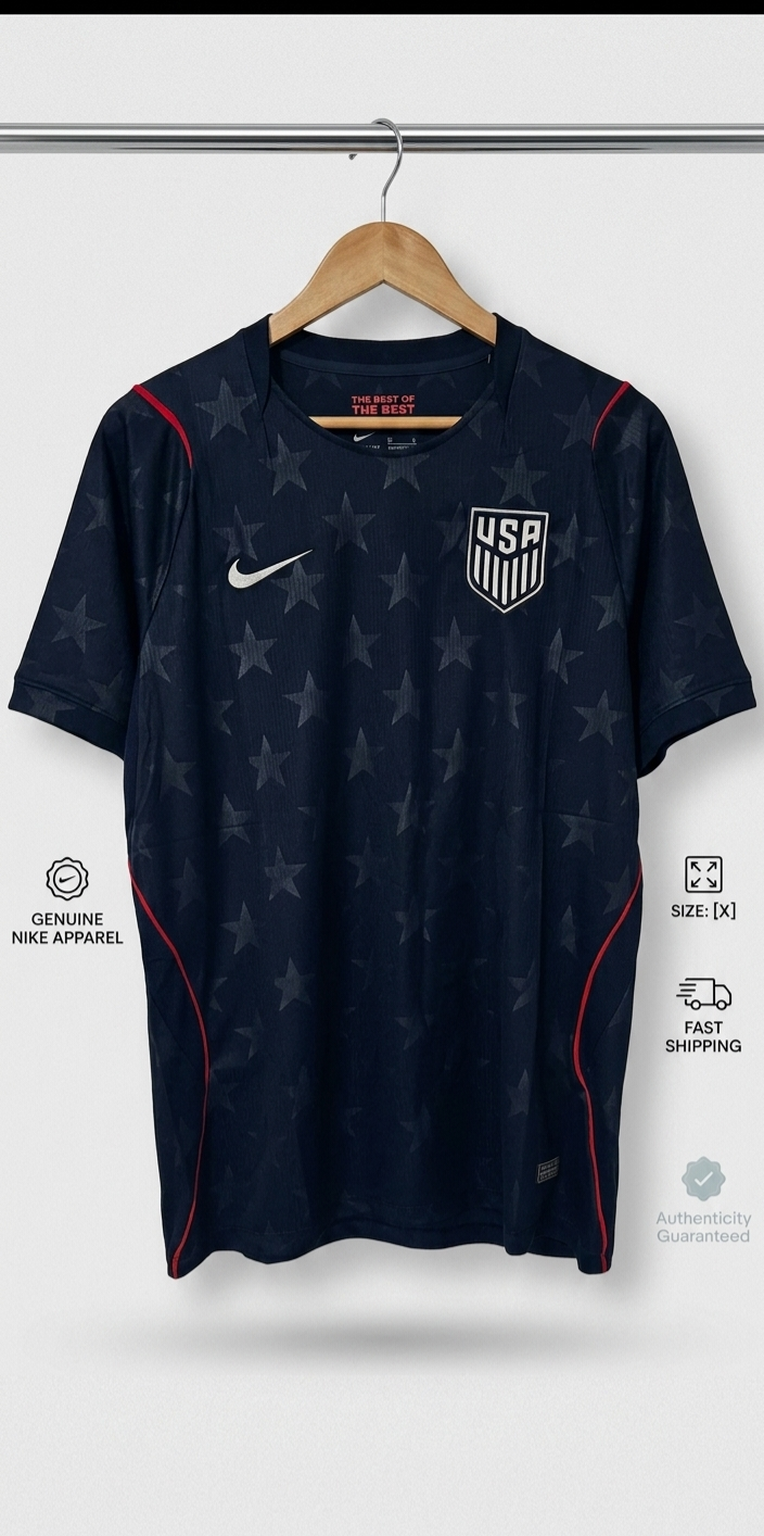 Camiseta de Fútbol USA - Azul Marino con Estrellas - Genuina Nike